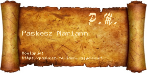 Paskesz Mariann névjegykártya