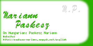 mariann paskesz business card